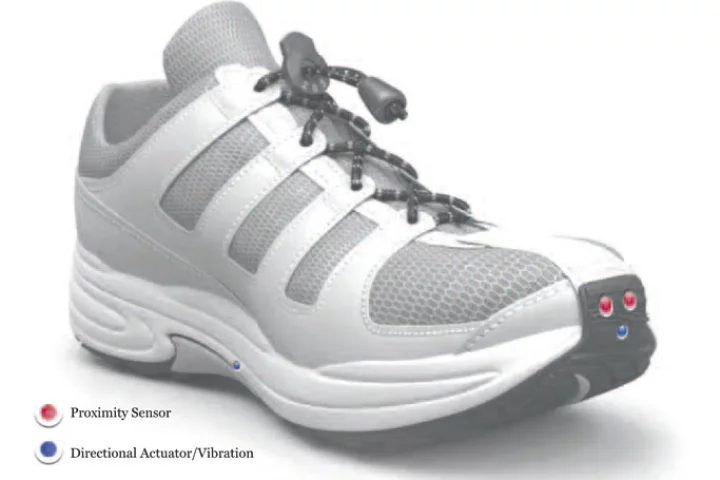 Le Chal is a navigational device for the blind, that guides them to their destination via vibrations in one of their shoes
