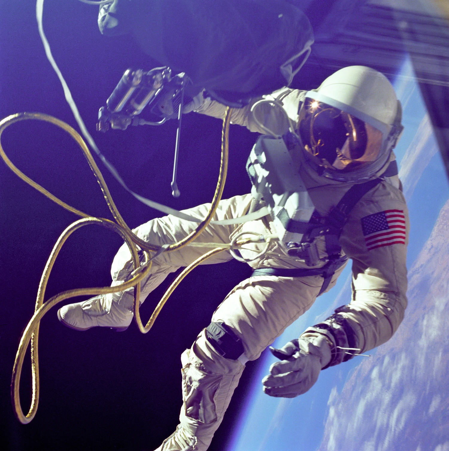 Ed White during the first-ever American spacewalk (Photo: NASA James McDivitt)