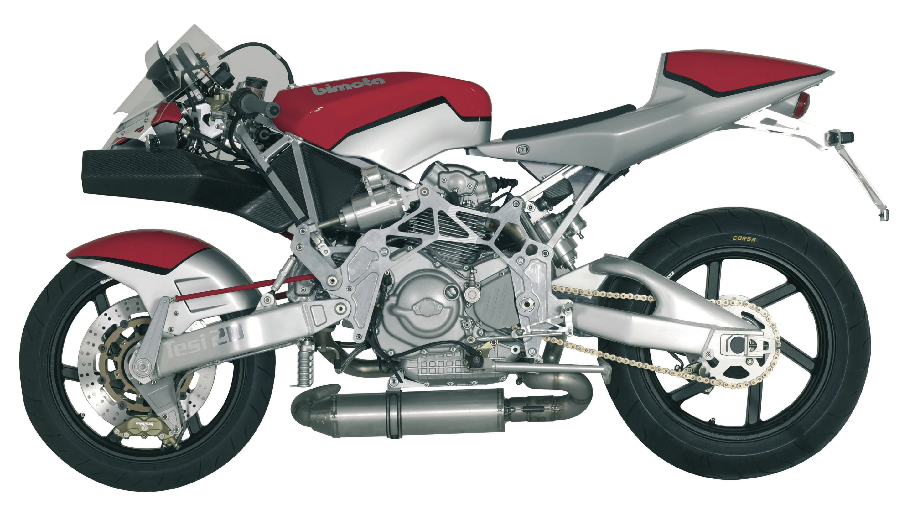 The Bimota Tesi 2D is closely related to the Vyrus