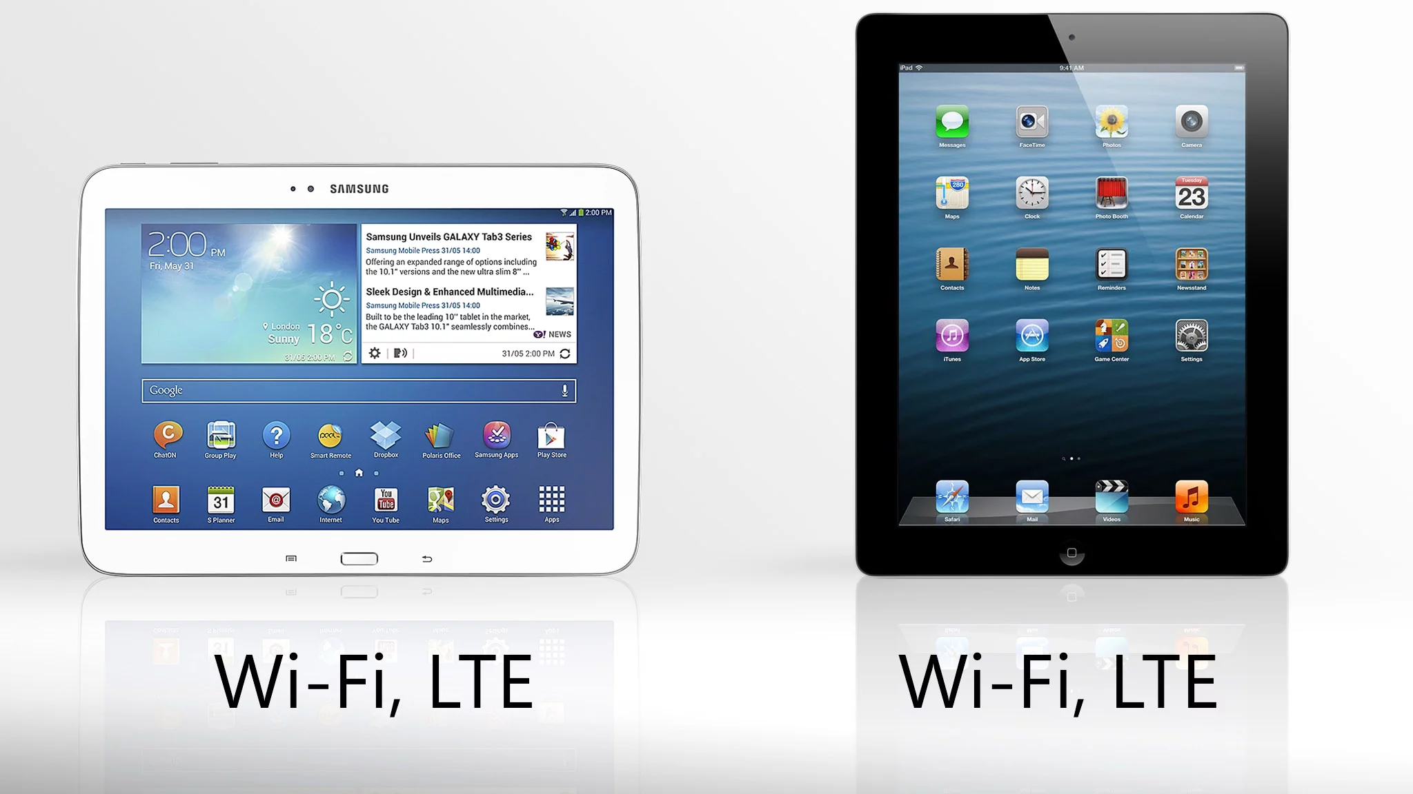 Both tablets come in both Wi-Fi only and Wi-Fi + mobile data models