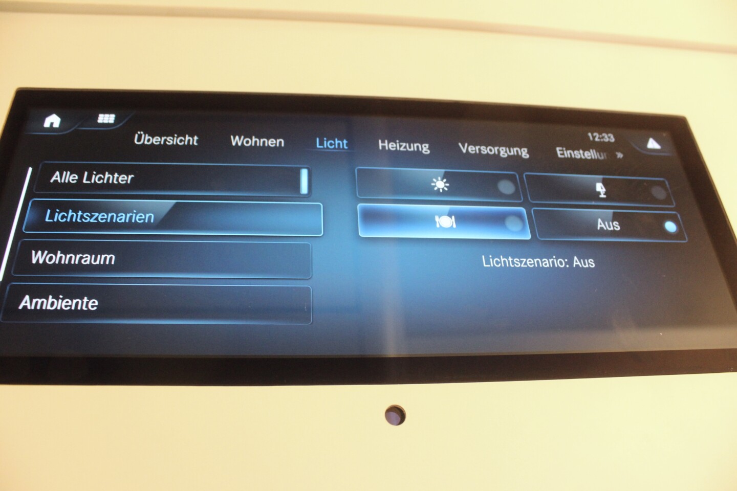 The Mercedes MBAC system in the James Cook easily controls lights, temperature, audio and other settings around the inside and outside of the camper