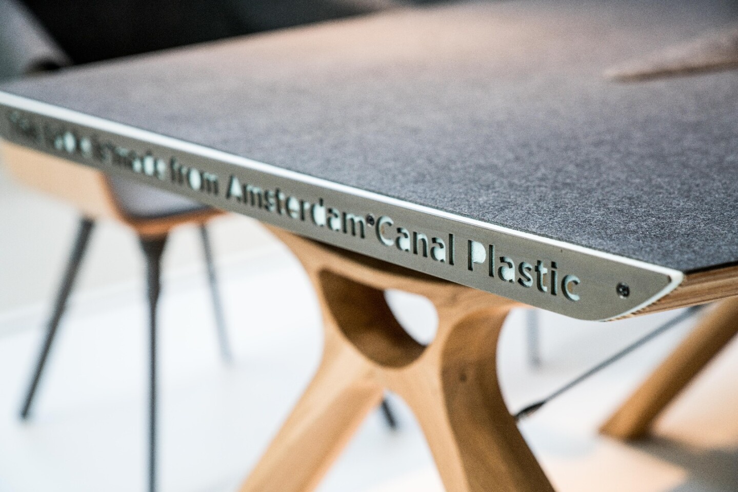 The Plastic Whale Circular Furniture range is made using waste plastic recovered from Amsterdam canals