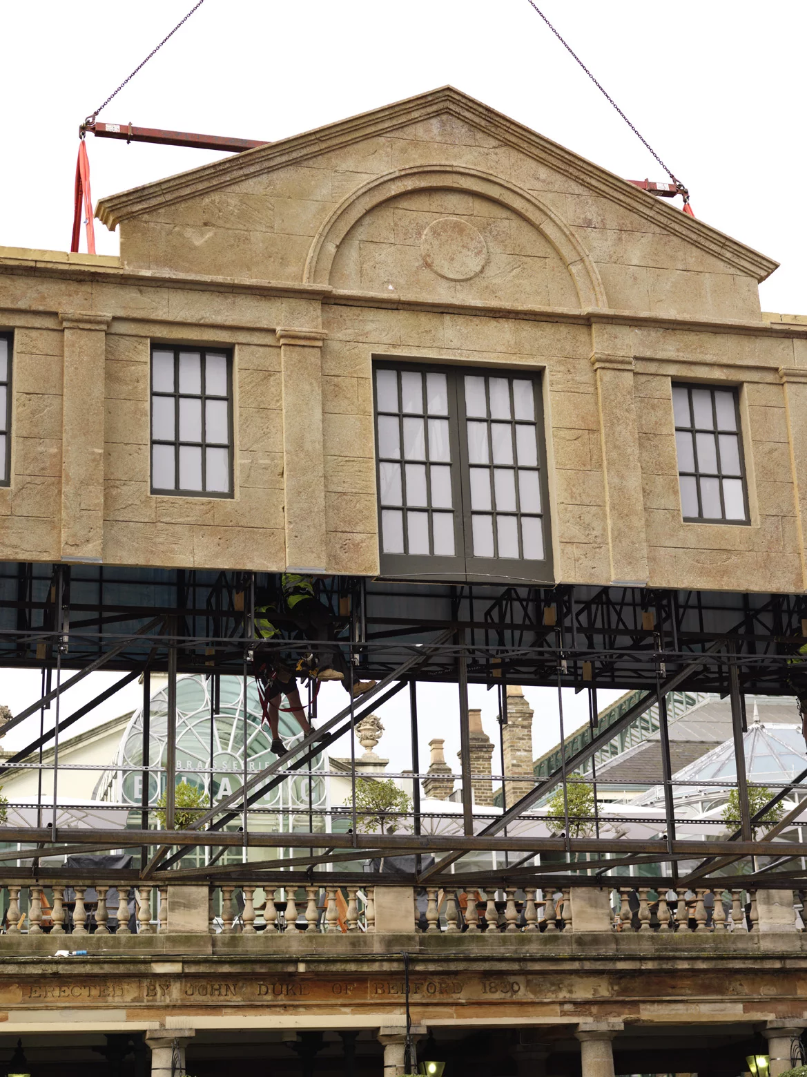 Part of the building being lowered into place by crane (Photo: Chris Tubbs)