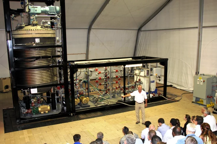 Field Deployable Hydrolysis System (FDHS) developed at the U.S. Army’s Edgewood Chemical and Biological Center in Maryland