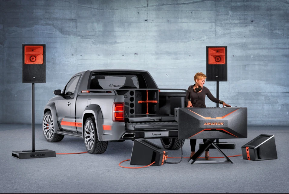 The Volkwagen Amarok gets outfitted with a portable DJ set-up