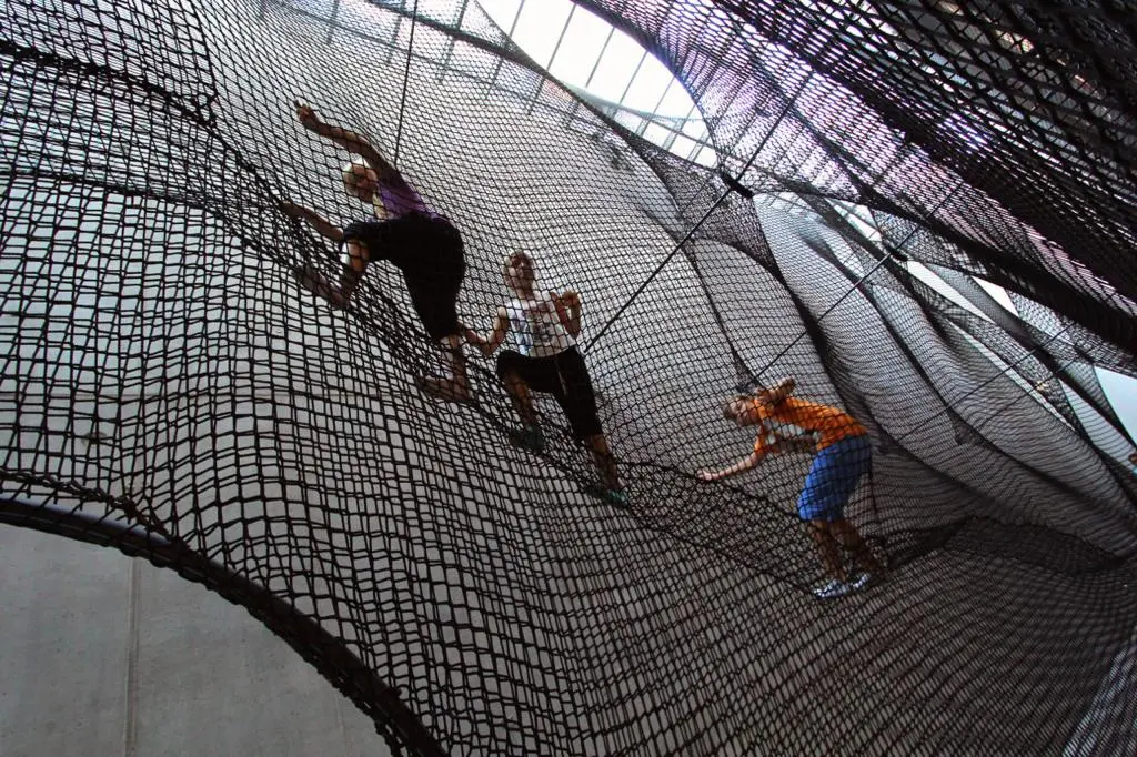 People climbing Net Linz