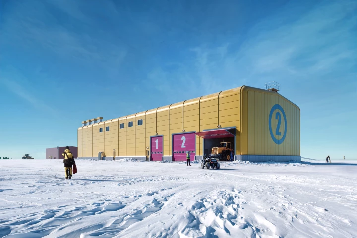 Hugh Broughton Architects' upgrade of Australia's Davis Station Antarctic base is scheduled to be completed in mid-2032