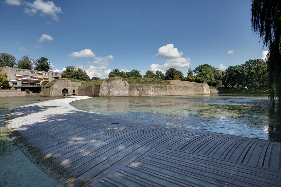 The bridge is made of Accoya, a modified and treated wood that is said to be ideal for outdoor use and for applications that require durability