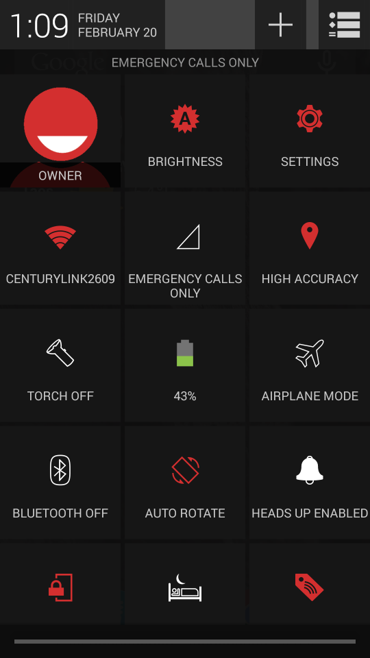 The notification drawer