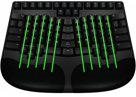 Rather than stagger the keys, the Truly Ergonomic Keyboard layout offers more comfortable, natural key positioning