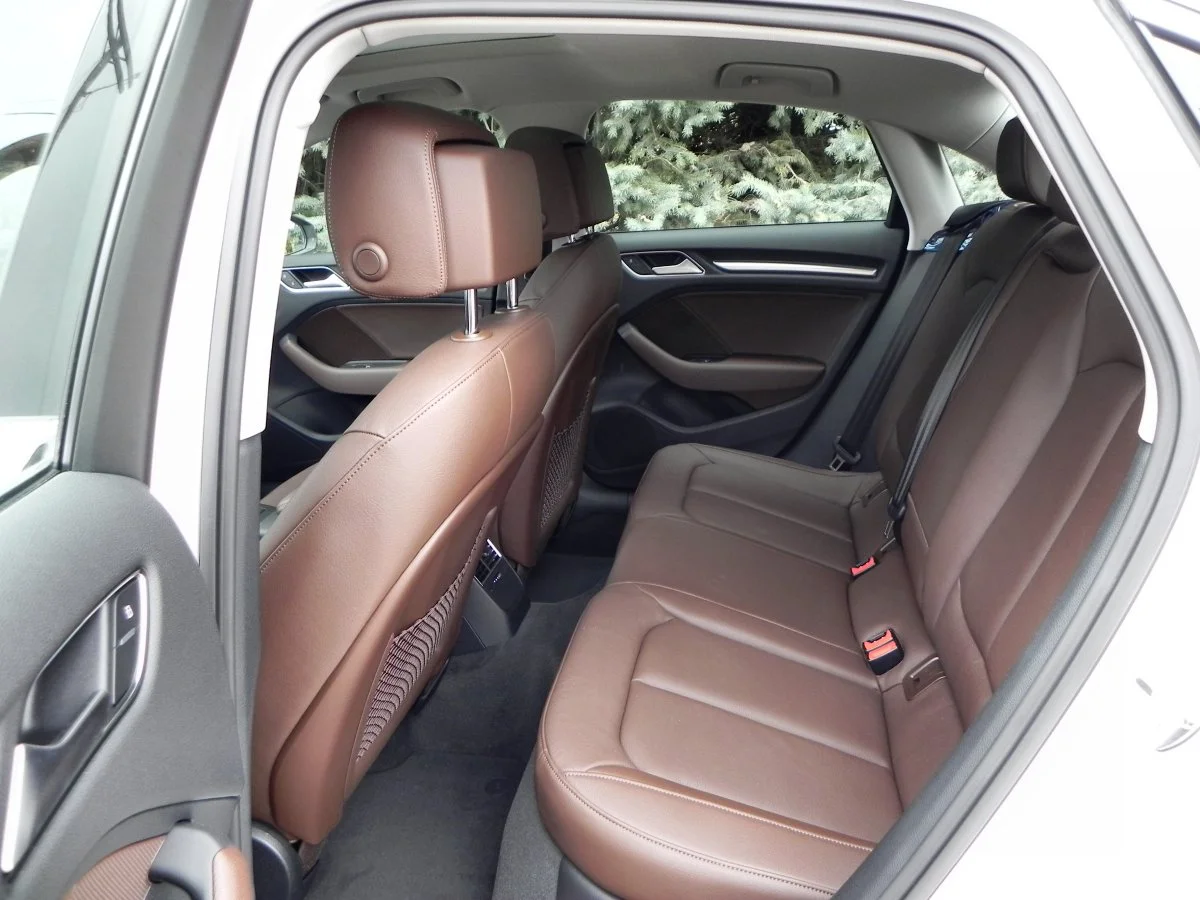 As with any compact sedan, the back seat is cramped in the A3