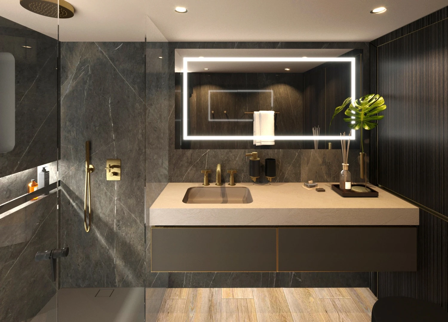 Bathroom aboard the 80 Sunreef Power yacht