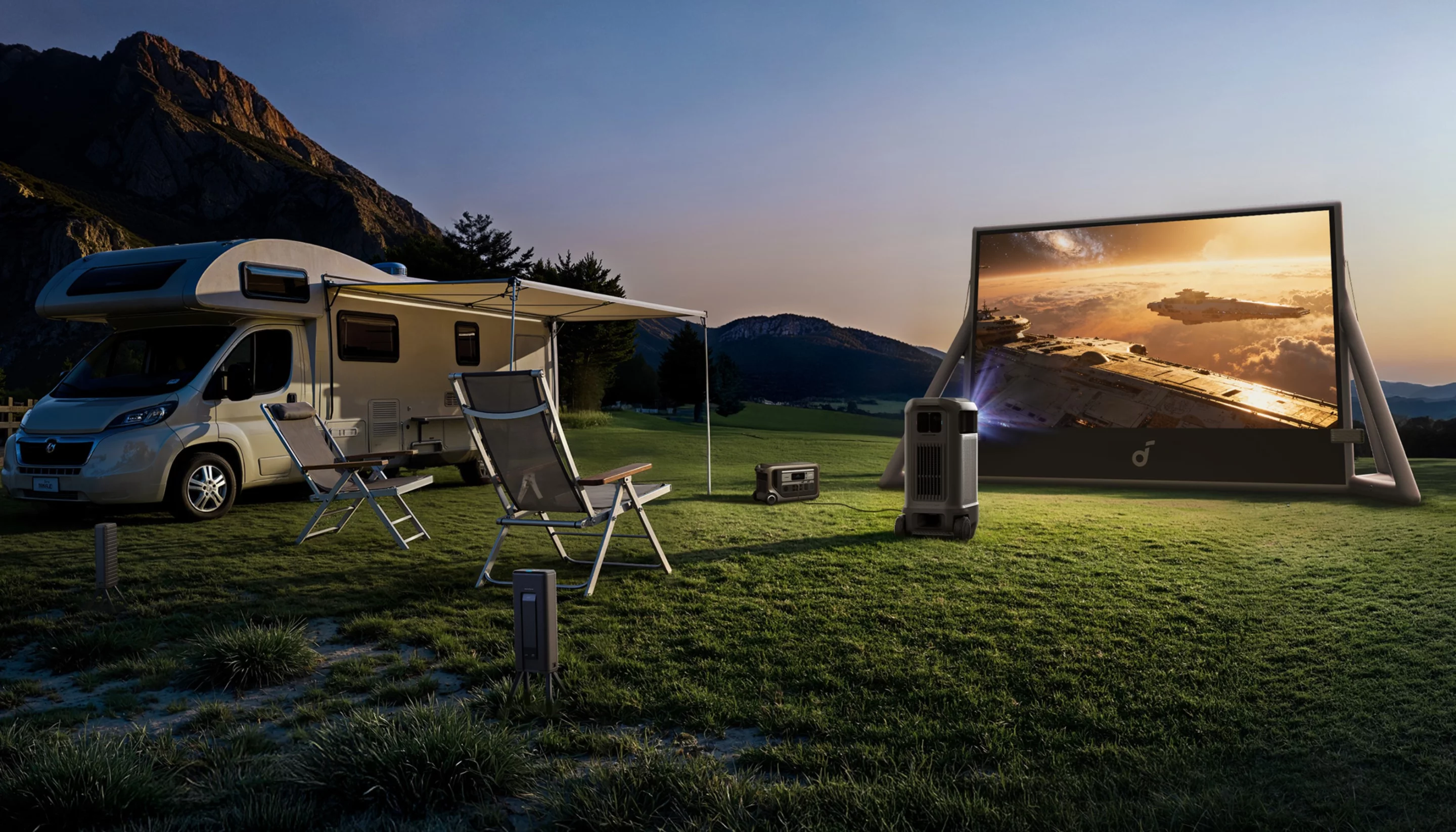The Soundcore Nebula X1 Pro is billed as the "World's First Mobile Theater Station with 4K Laser Projection and 7.1.4 Spatial Sound"