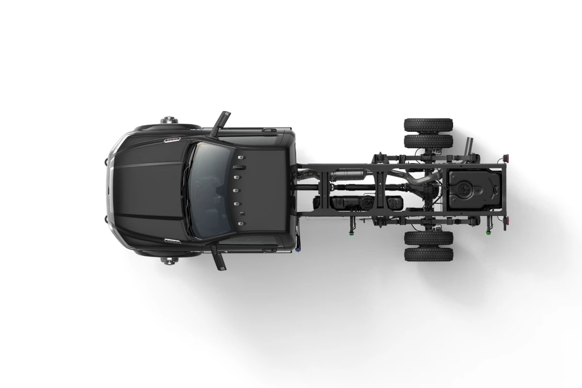 Most of the secret to the maximum 35,220-pound towing capability in the new Ram heavy duty chassis trucks is in the framing