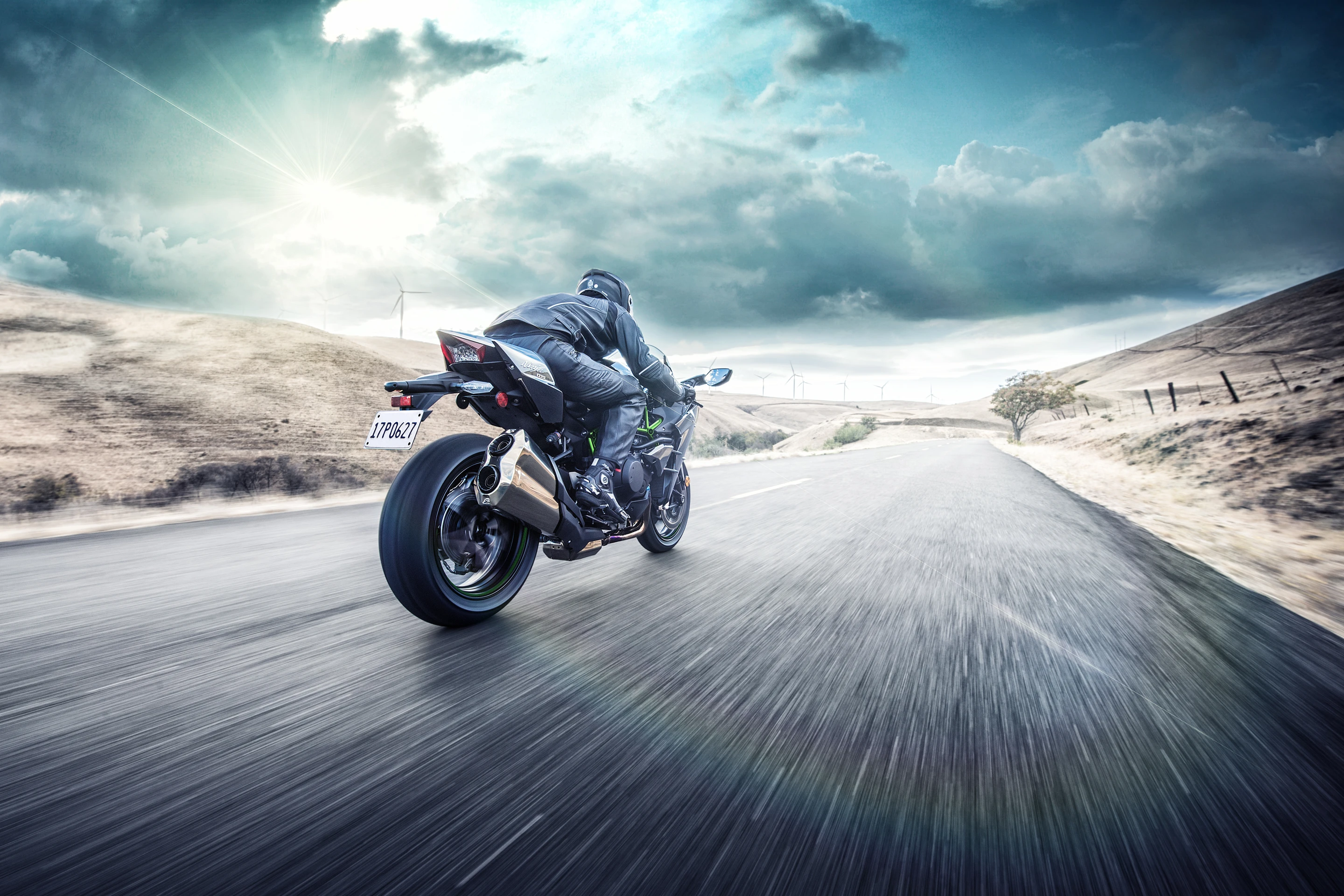 The 2019 Kawasaki Ninja H2 in action