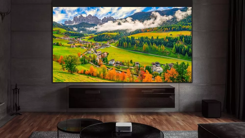 The ML1080 compact laser projector throws Full HD visuals at up to 100 inches