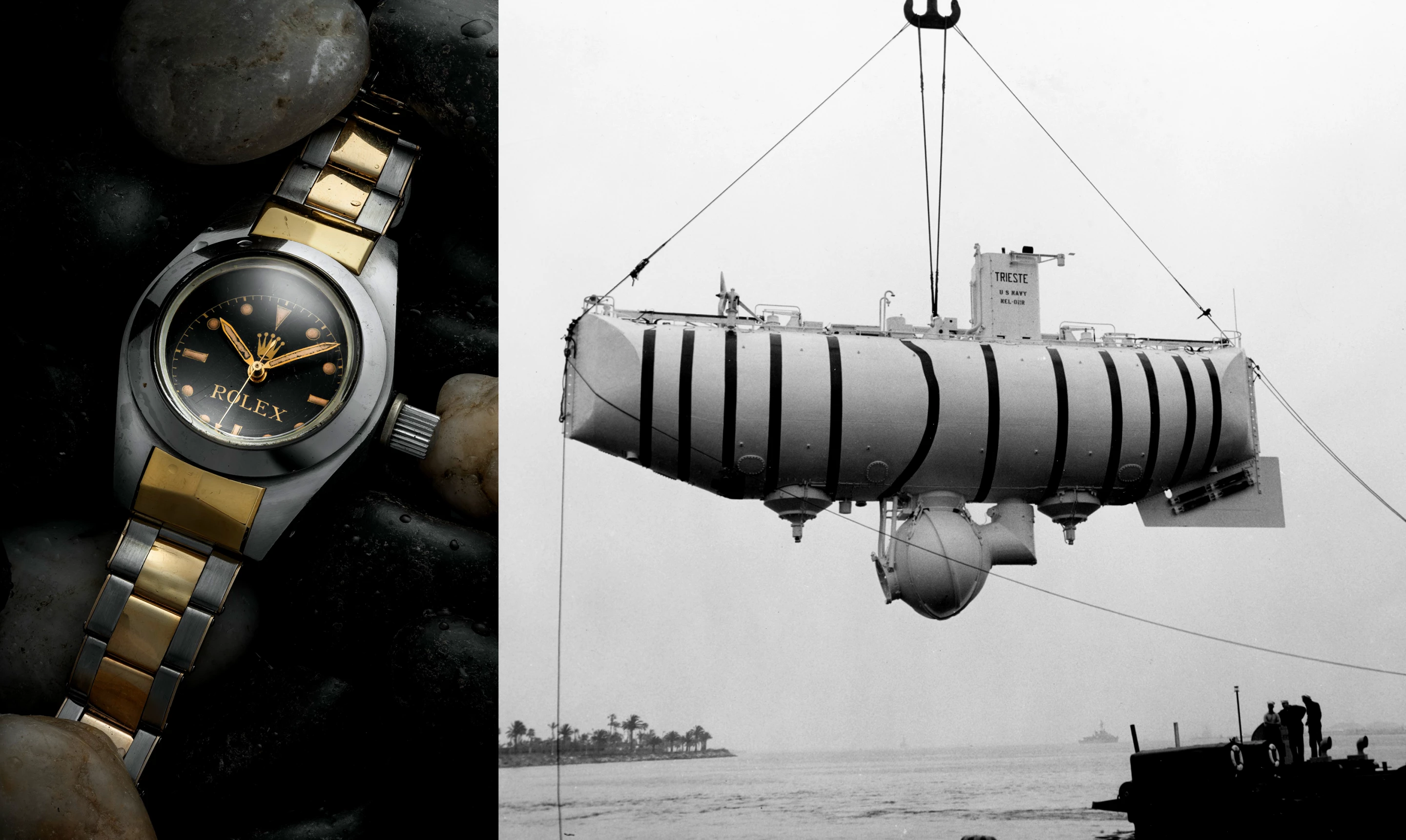 This 1953 Rolex Deep Sea Special №1 is one of seven made, one of which went to the bottom of the Mariana Trench, 10 kilometers below sea level, on the outside of the deep-diving research bathyscaphe “Trieste” and continued to function flawlessly.It sold for CHF 1,890,000 ($2,068,513) at Christie's on 8 November 2021