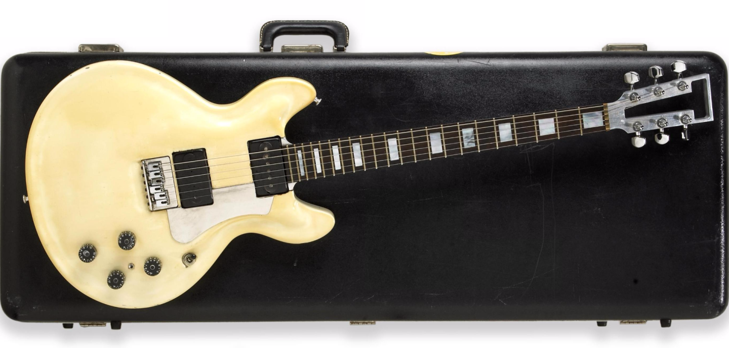 The best–known of Jerry Garcia’s three Travis Bean guitars, Garcia played this TB1000 during a number of the Grateful Dead and Jerry Garcia Band’s most famous shows (Golden Gate Park Show in September, 1975 and the Orpheum Theater Shows in May and July of 1976) as well as the recording of the "Steal Your Face" and the "Terrapin Station" albums. It sold for $300,000 at a Bonhams auction on 8 May, 2007