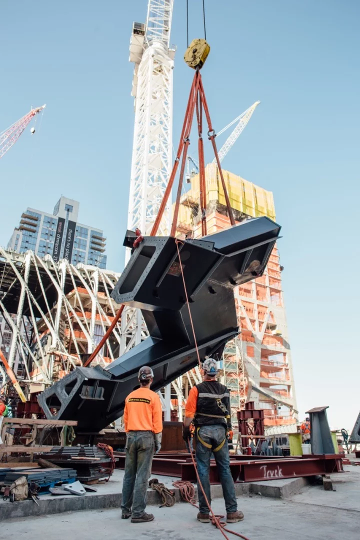 Vessel is constructed from steel and will rise to a total height of 150 ft (45 m)
