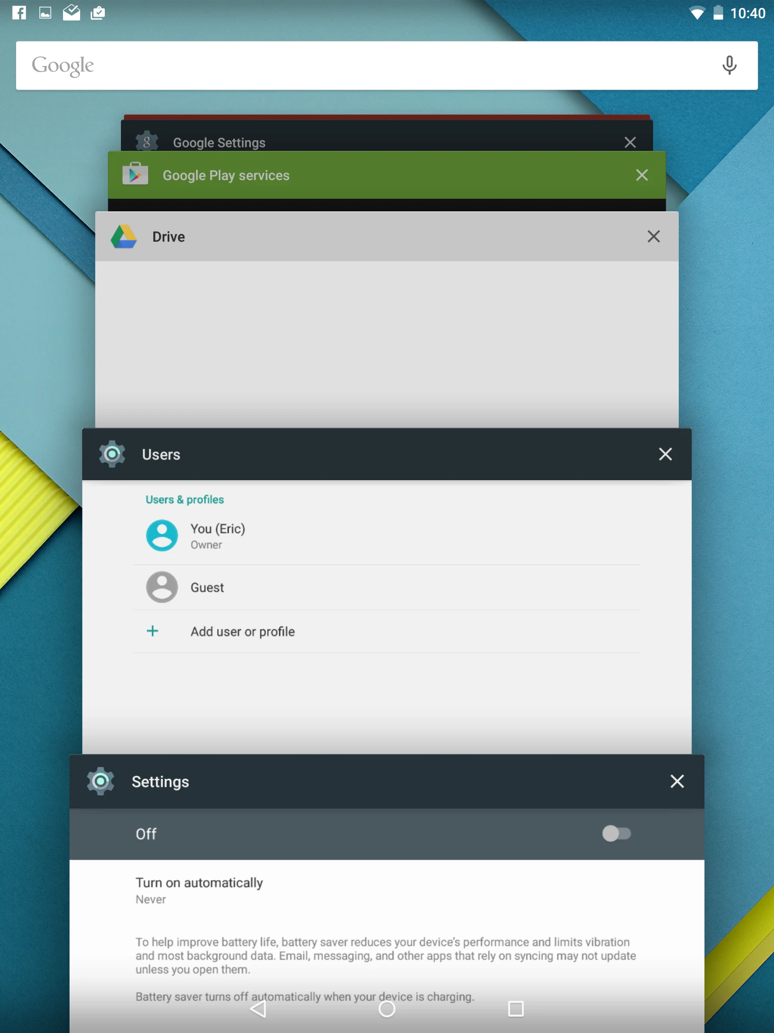 Overview replaces the recent apps screen