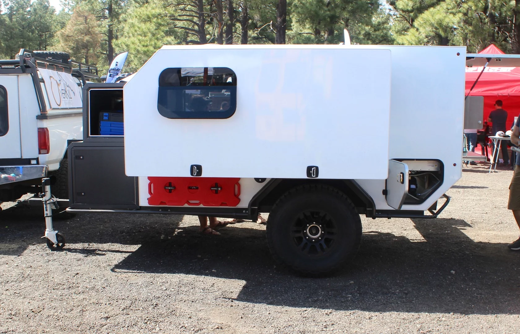One of the more intriguing new brands of the show, Overkill Campers shows a large off-road trailer with slide-out