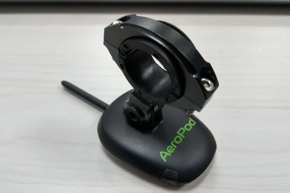 The AeroPod, with its included handlebar mount