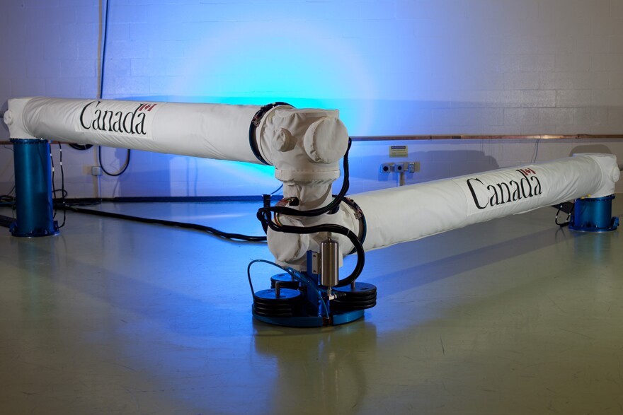 The Next-Generation Large Canadarm is a 15-metre robotic arm which is able to collapse and fit onboard future smaller spacecraft