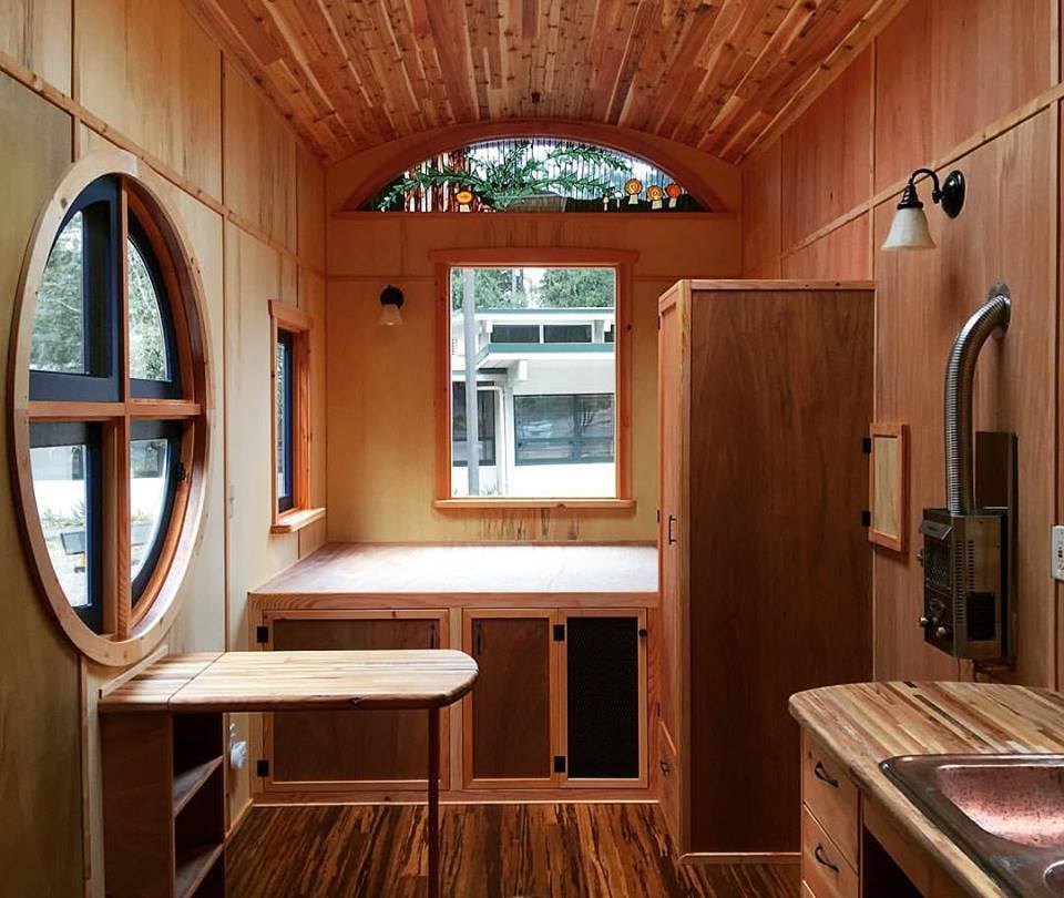 The room includes a folding dining table