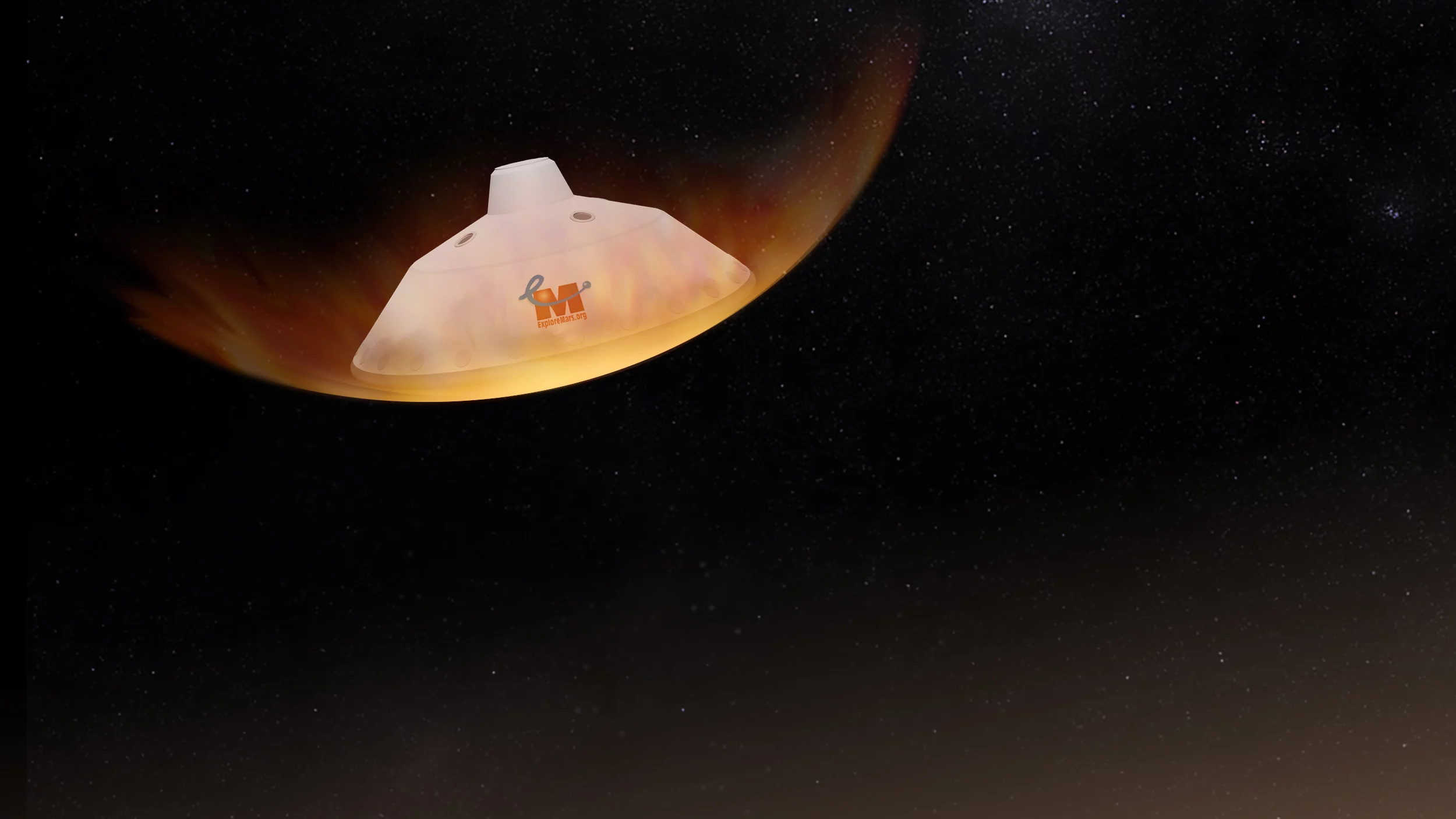 Aeroshell used to transport the ExoLance system to Mars