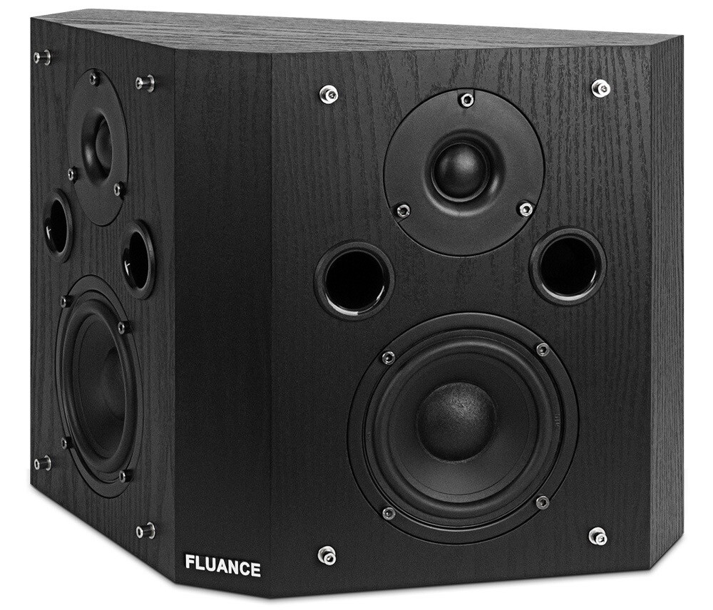 Fluance speakers feature dual one-inch neodymium balanced silk dome tweeters and dual 5- inch polymer coated drivers with butyl rubber surrounds