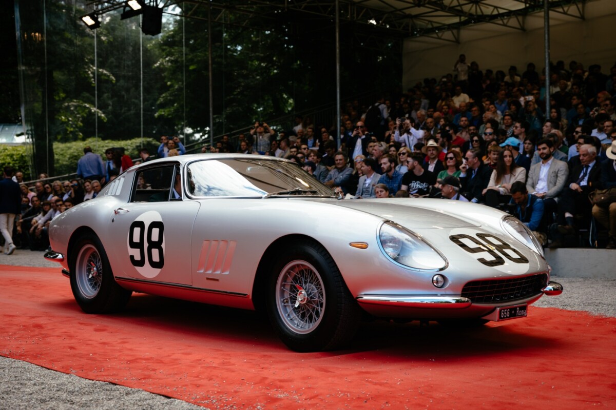 The Trofeo Dell'Anniversario for the best engine sound was won by David MacNeil's 1966 Ferrari 275 GTB Competizione Berlinetta by Pininfarina