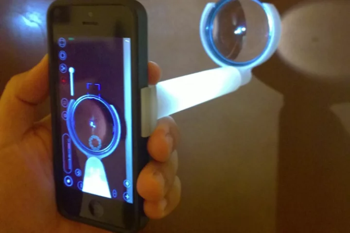One of the EyeGo adapters, used for examining the retina
