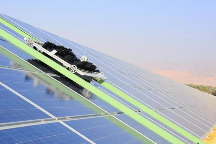 The panels at the Ketura Sun solar plant in Israel are now cleaned autonomously by E4 robots