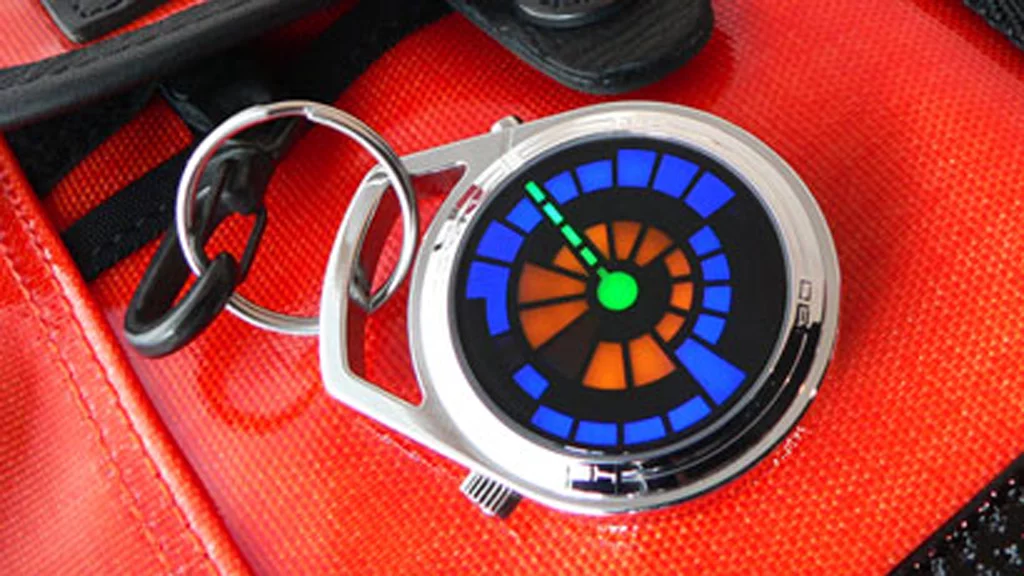 The Kisai Round Trip Pocket Watch from Tokyoflash says it's 10:54