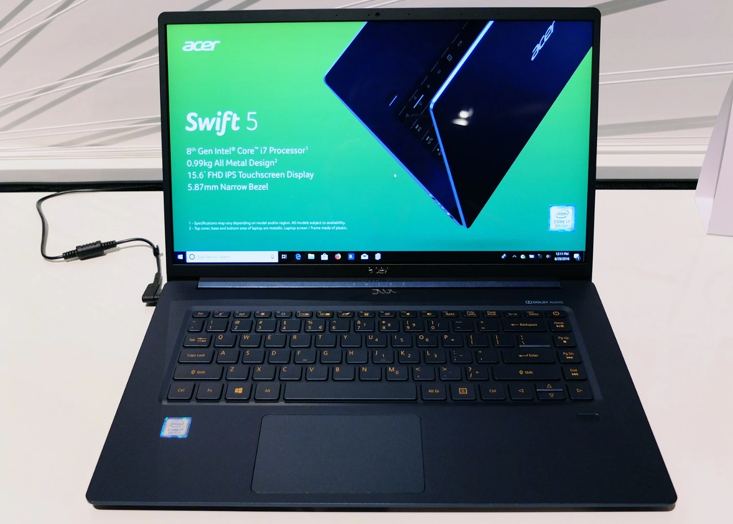 The Acer Swift 5 weighs in at just 990 grams or 2.18 pounds