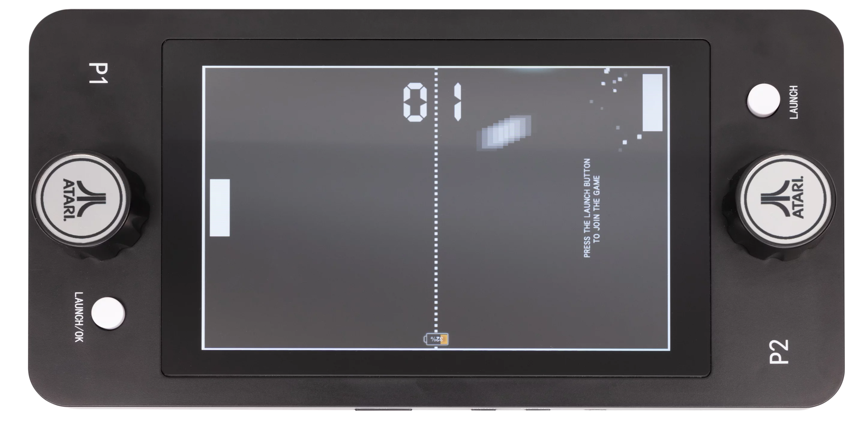 The Atari Mini Pong Jr measures 30 cm (11.8 in) long and has a 7.2 in LCD screen
