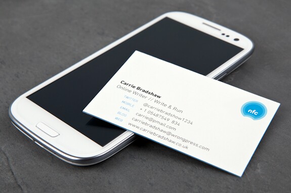The NFC-equipped business card will interact with smartphones which support the standard