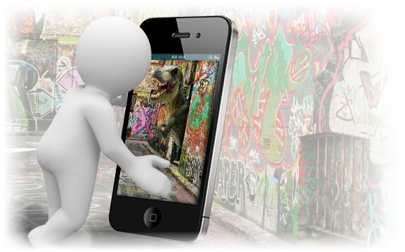 Aurasma is an iPhone app that allows users to create and view augmented reality content, and attach it to images of real-world scenes and objects