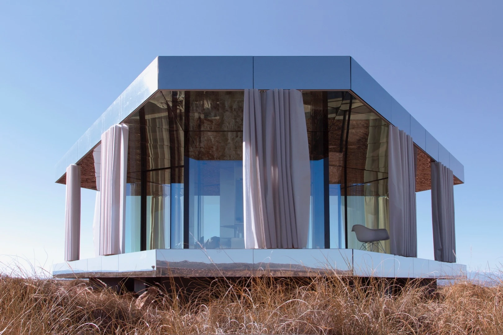 The Glass House features a small air-con unit inside