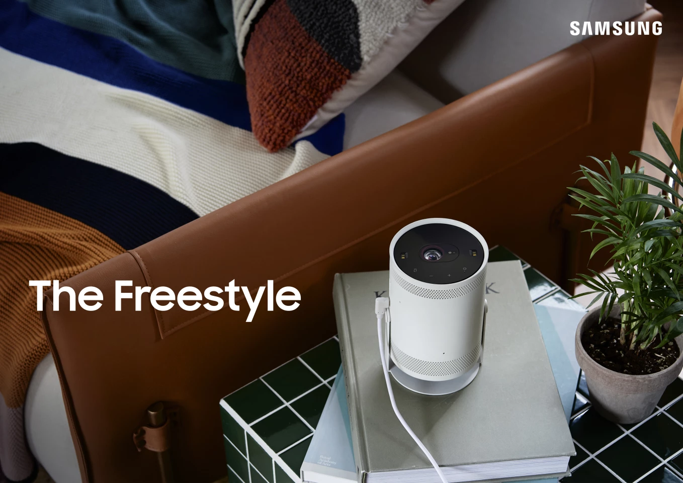 The Freestyle's cradle allows the unit to rotate over 180 degrees to easily move visuals from a wall to the ceiling