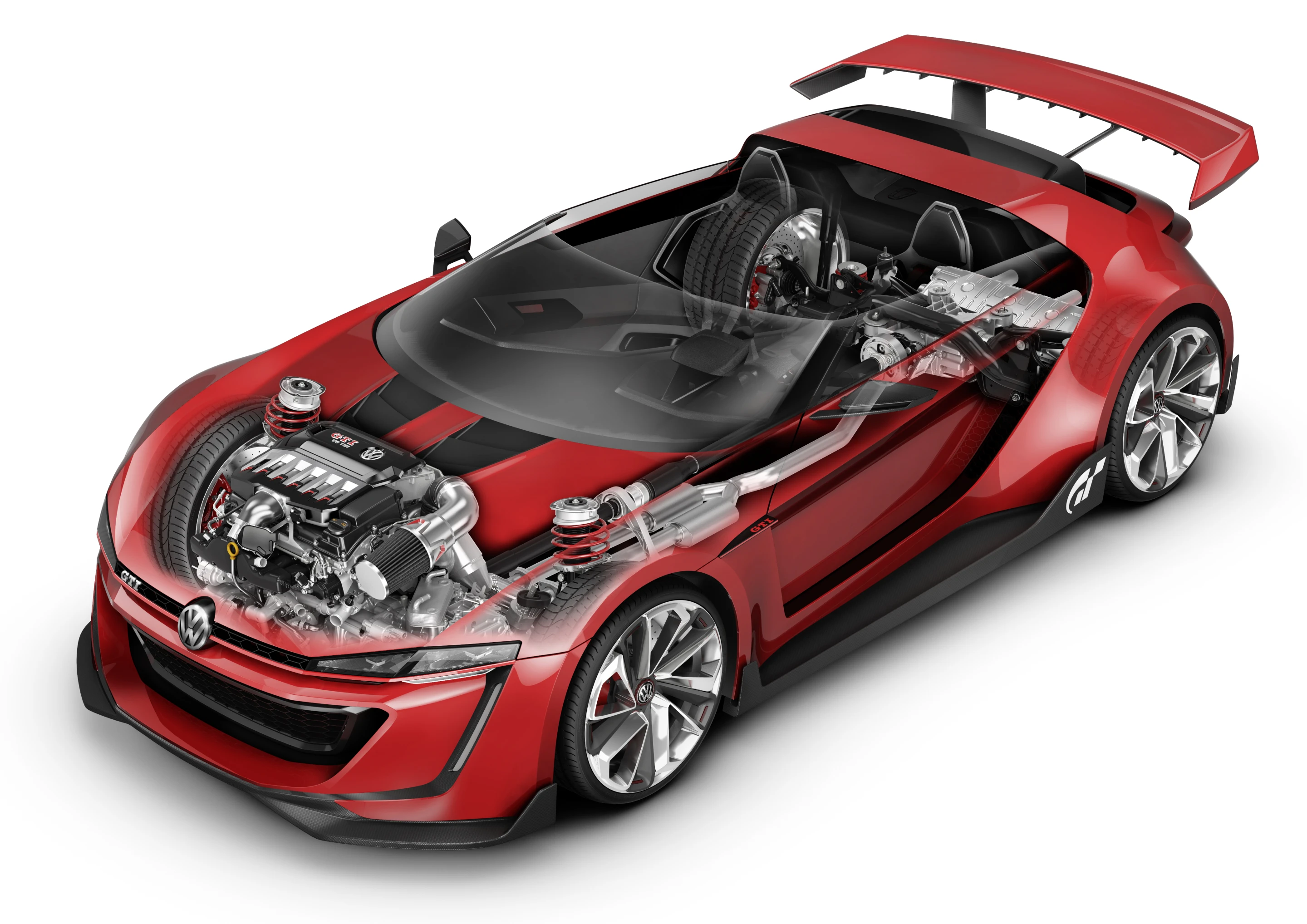 The GTI Roadster Vision GT is powered by a 503-hp twin-turbo V6