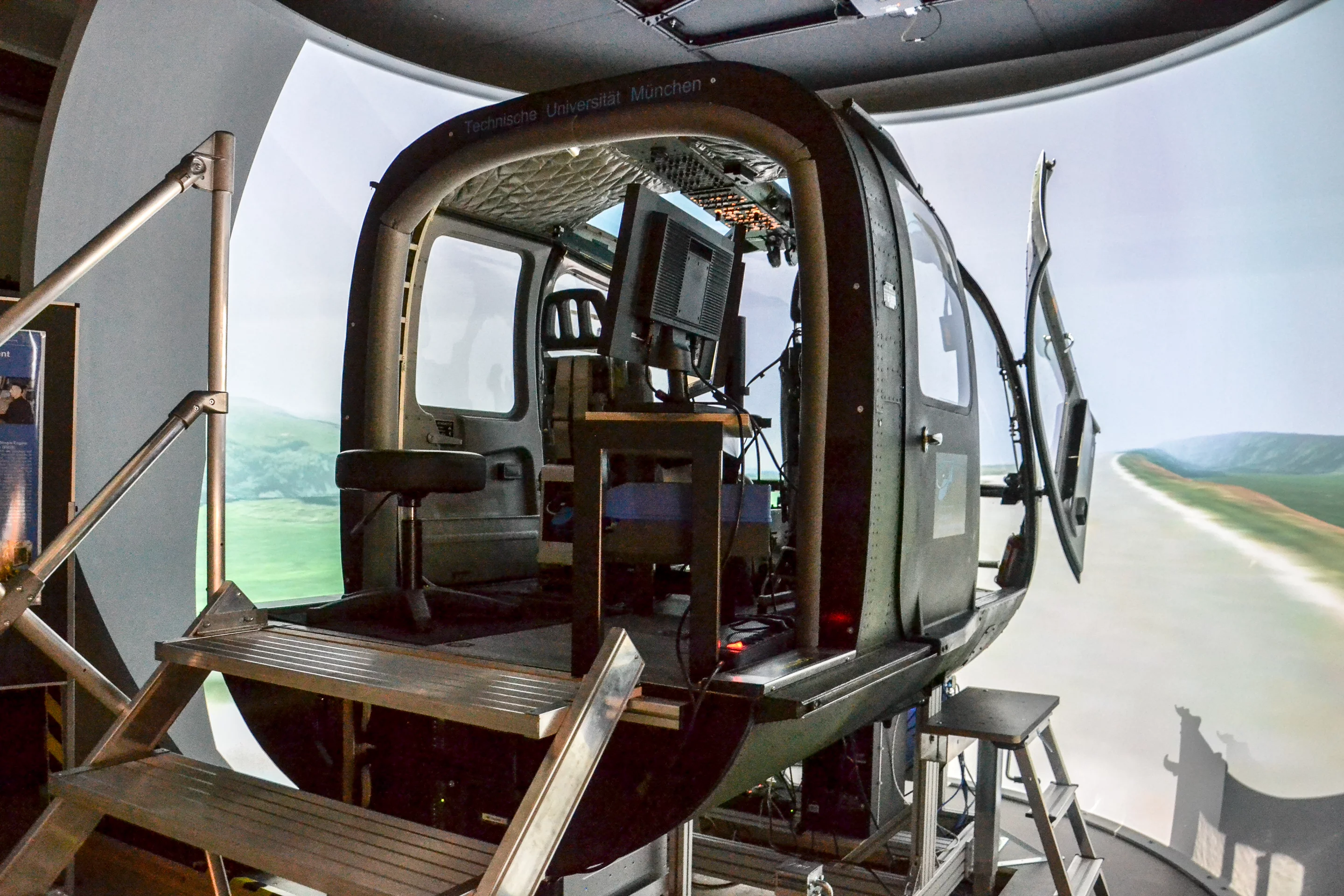 The research simulator at TUM’s Institute of Helicopter Technology
