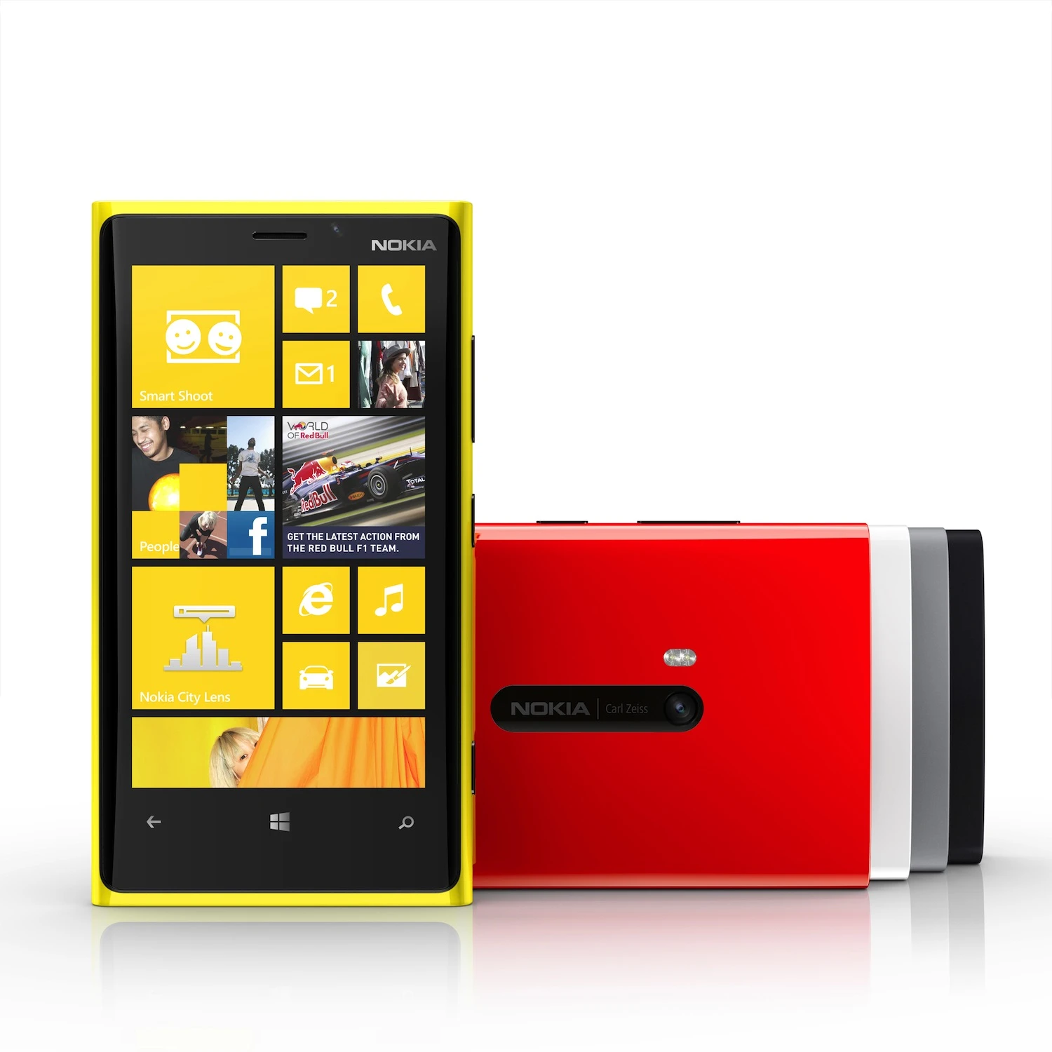 The Lumia 920 is available in yellow, red, white, grey, and black