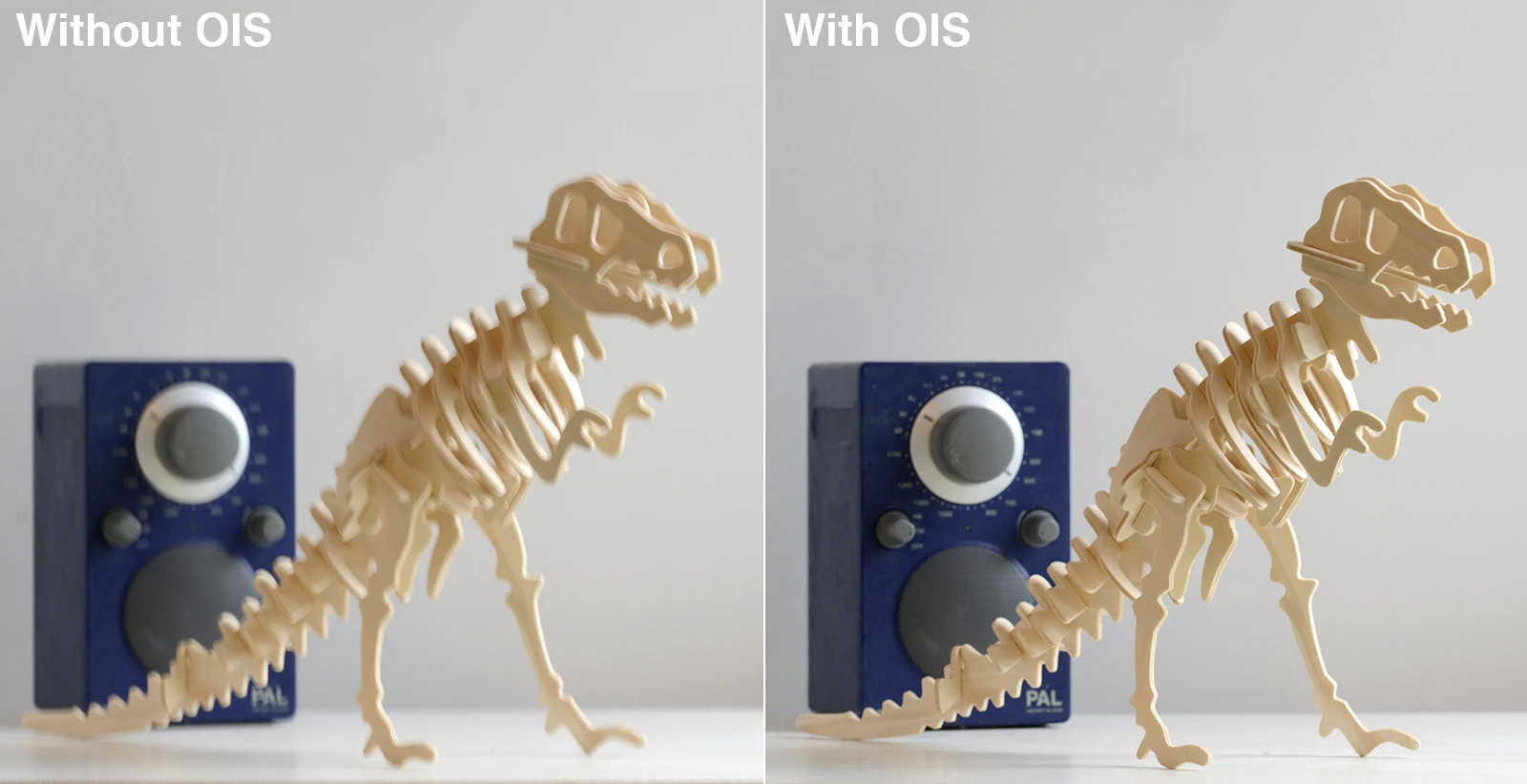 These photos were shot with the same ISO, aperture, shutter speed and focus settings, the only difference was the use of OIS (in this case on a DSLR lens) for the image on the right