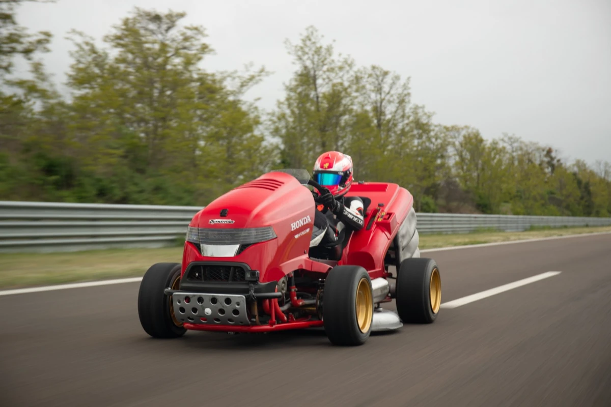 A raging superbike at heart, the Mean Mower V2 is now officially the fastest accelerating lawnmower in history