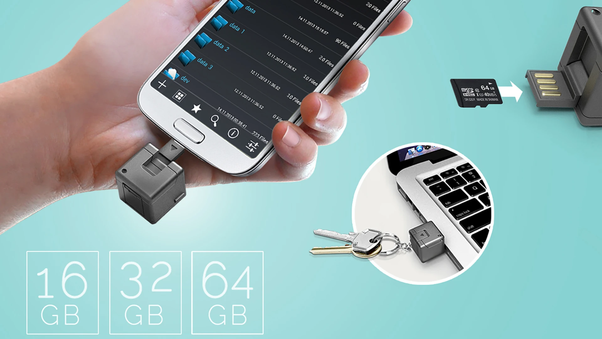 Direct file transfer between a smartphone and the accessory is currently only available with Android devices, but the crowdfunding campaign includes a stretch goal for the development of an iOS app