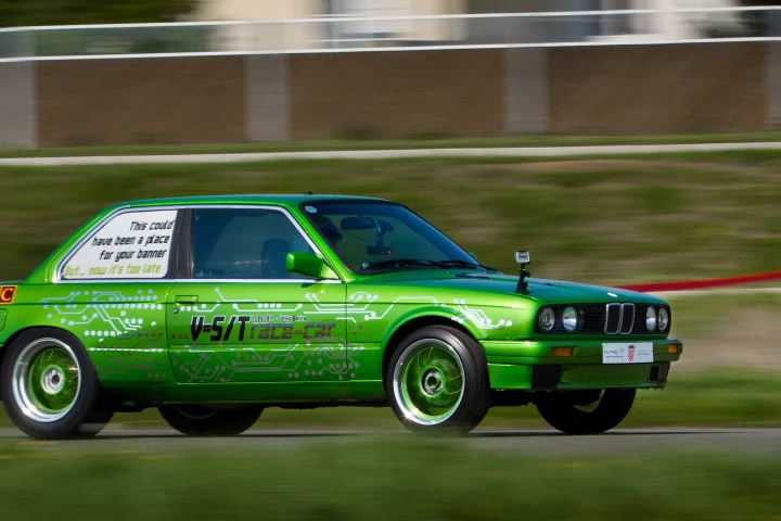 The e-M3 clocked an 11.8-second quarter mile
