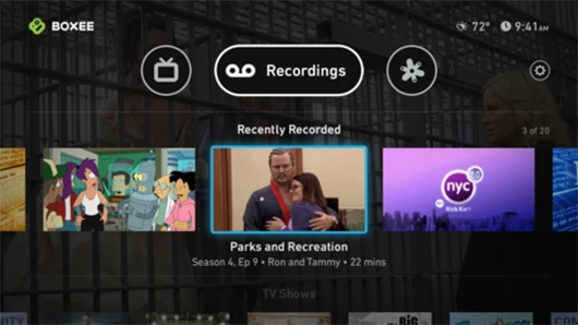 Boxee TV has a live TV focus