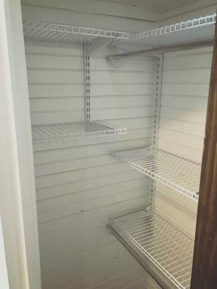 Inside the walk-in closet