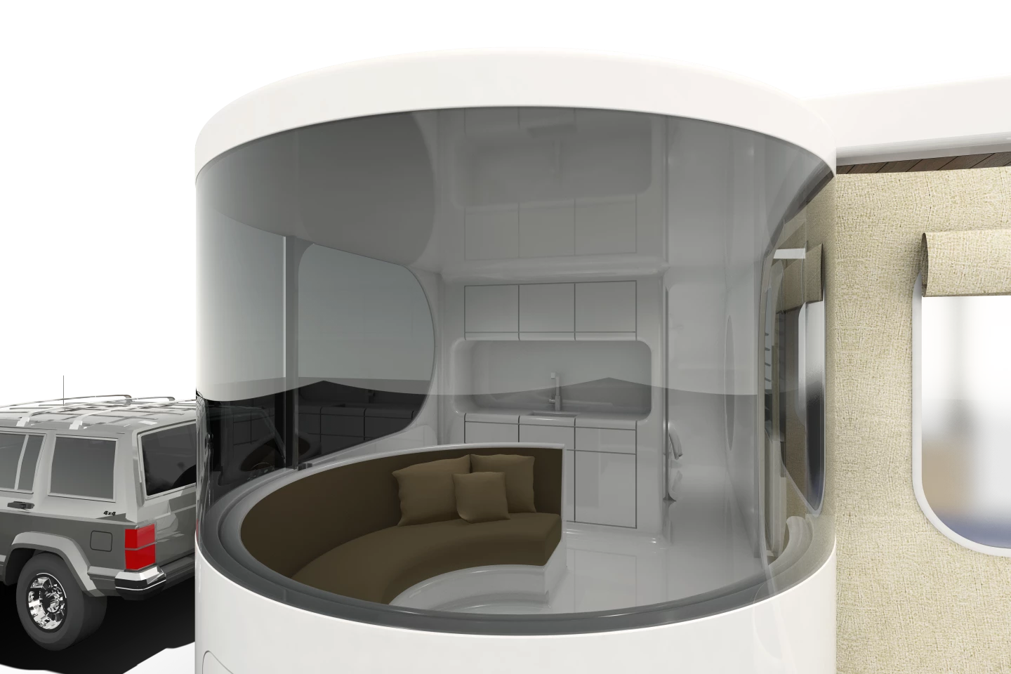 An interior view of the Romotow concept.
